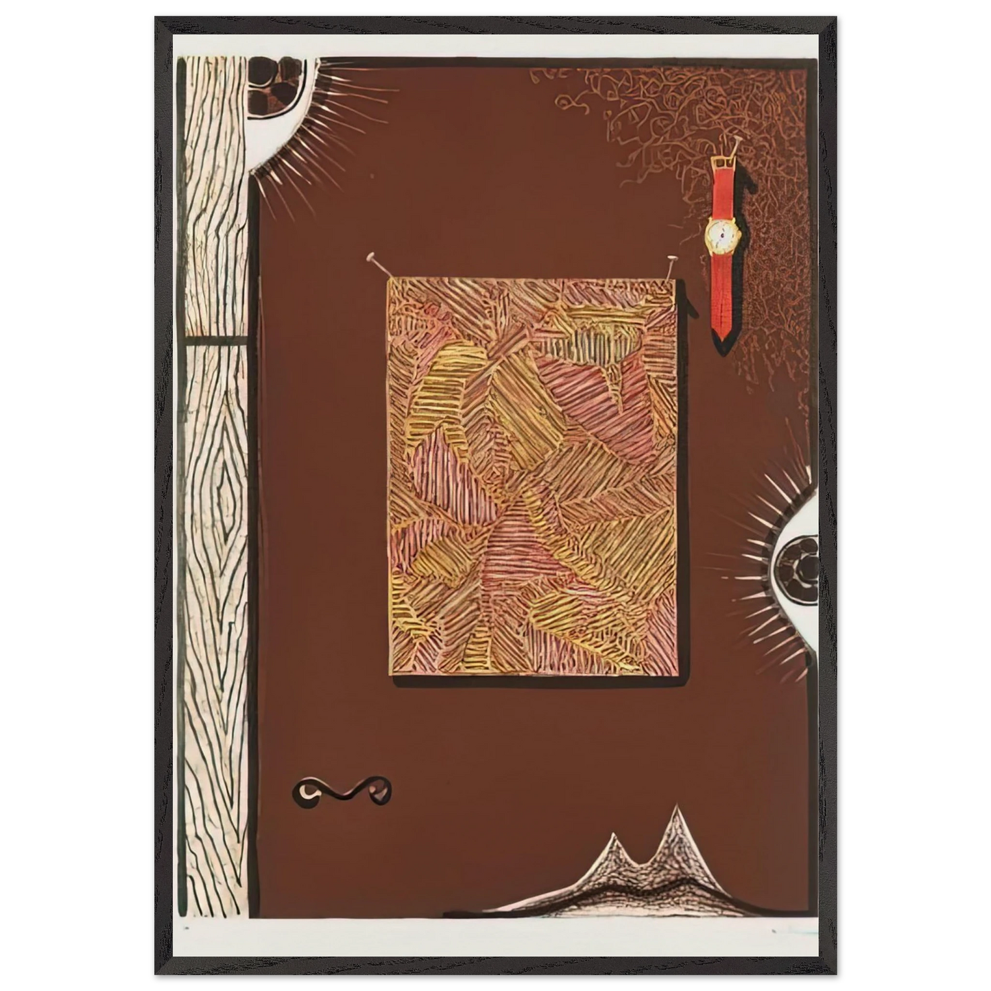 FACE WITH WATCH 1996 - Jasper Johns Framed Art Print – Black Wooden Frame - Default Title - -Framed Art Print