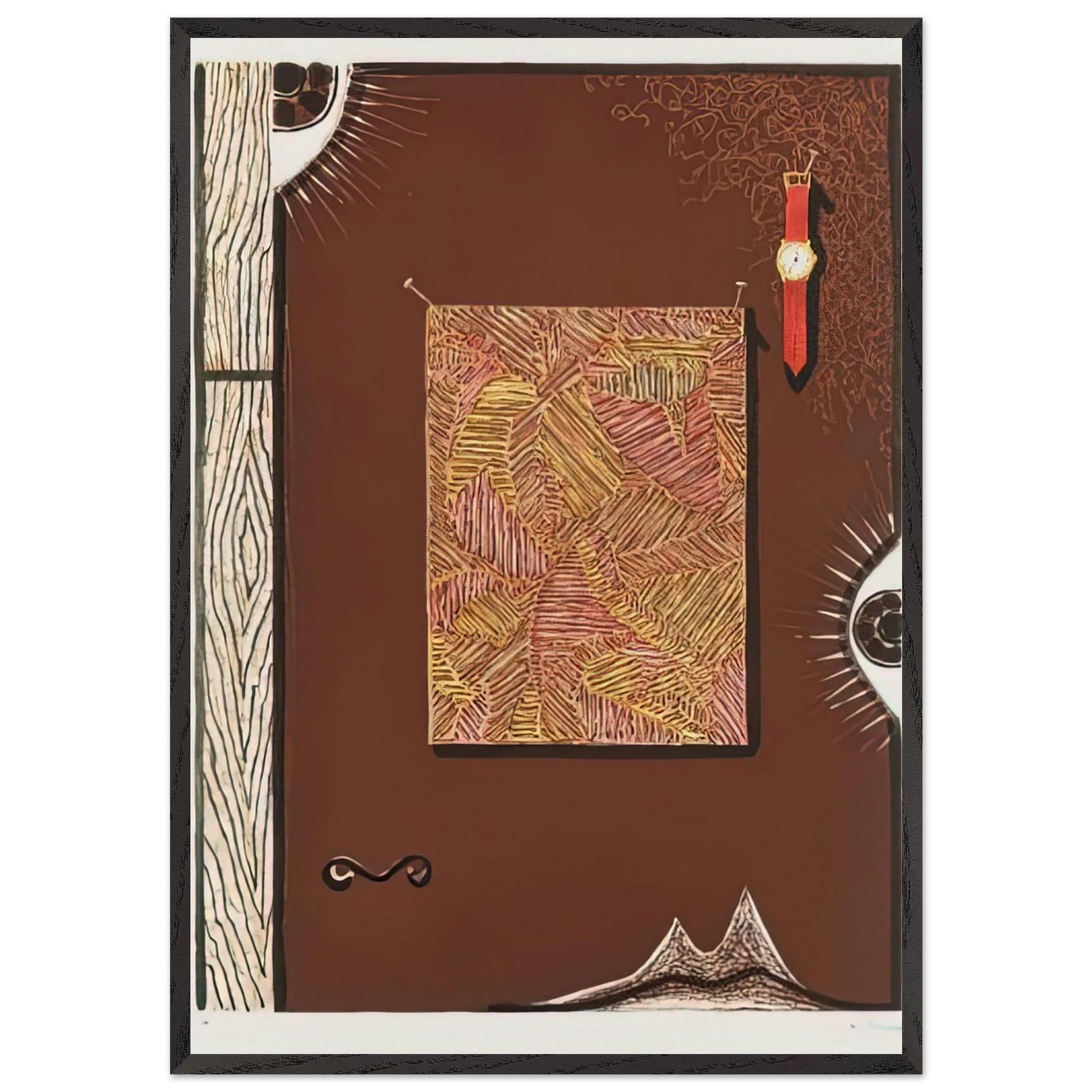 FACE WITH WATCH 1996 - Jasper Johns Framed Art Print – Black Wooden Frame - Default Title - -Framed Art Print