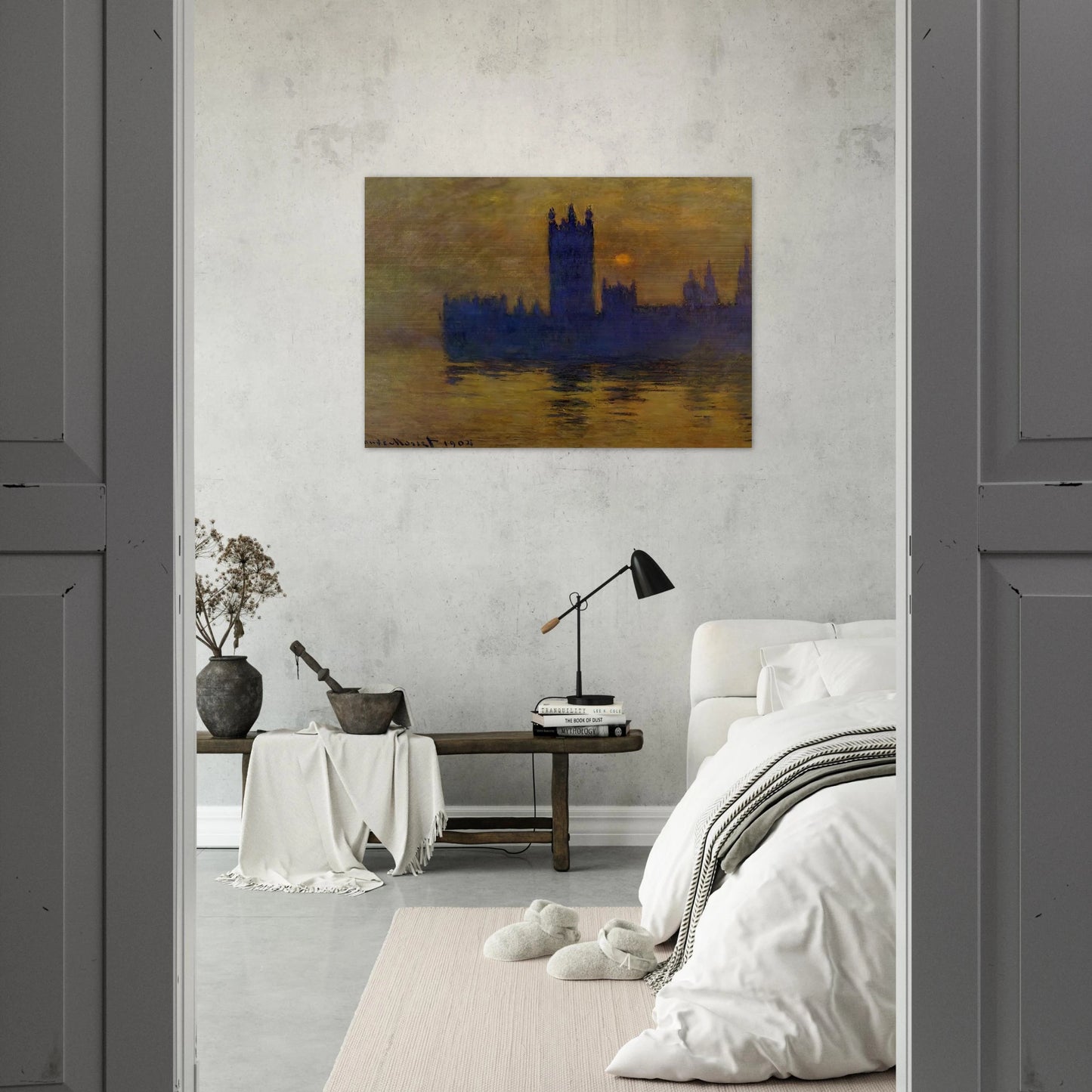 Houses of Parliament, Sunset 02 - claude monet Brushed Aluminum Print - 70x100 cm / 28x40 inches | claude monet Aluminum Print | claude monet Prints