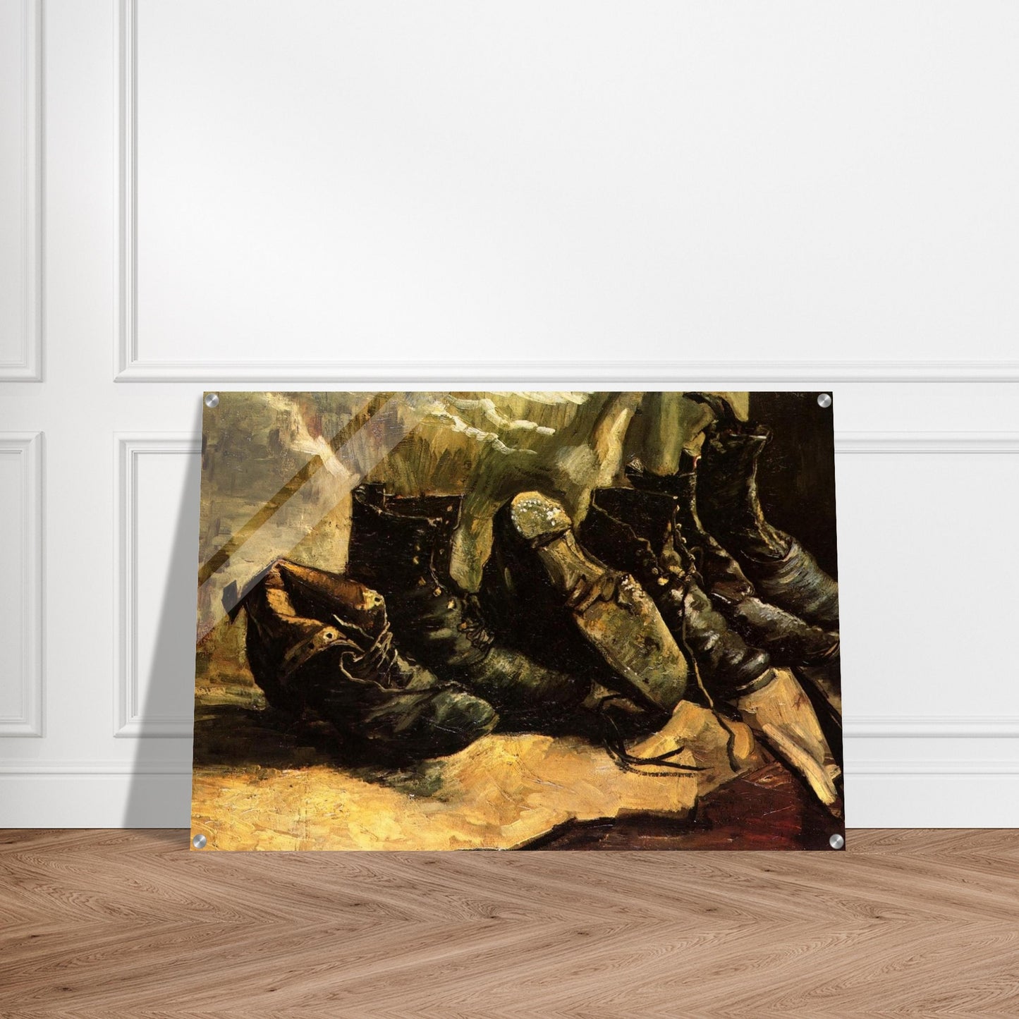 Three Pairs of Shoes - Vincent van Gogh Acrylic Print - 70x100 cm / 28x40″ inches | Vincent van Gogh Wall Art | Vincent van Gogh Prints