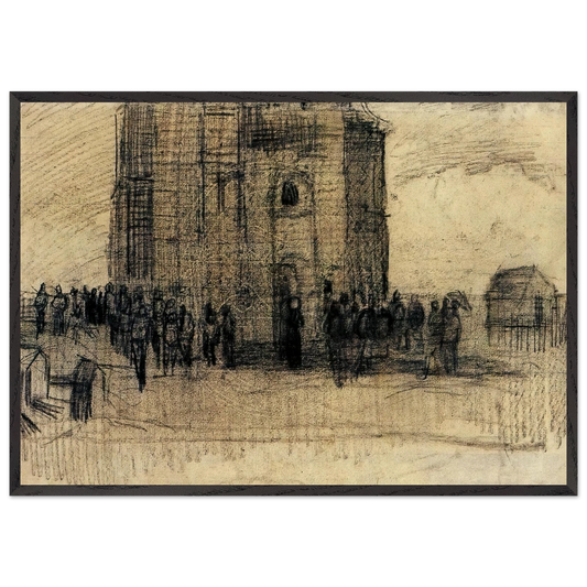 Sale of Building Scrap - Vincent van Gogh 70x100 cm / 28x40 inches Framed Art Print – Black Wooden Frame