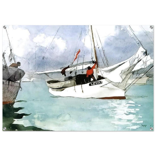 FISHING BOATS KEY WEST - Winslow Homer Acrylic Print - 70x100 cm / 28x40″ inches | Winslow Homer Wall Art | Winslow Homer Prints