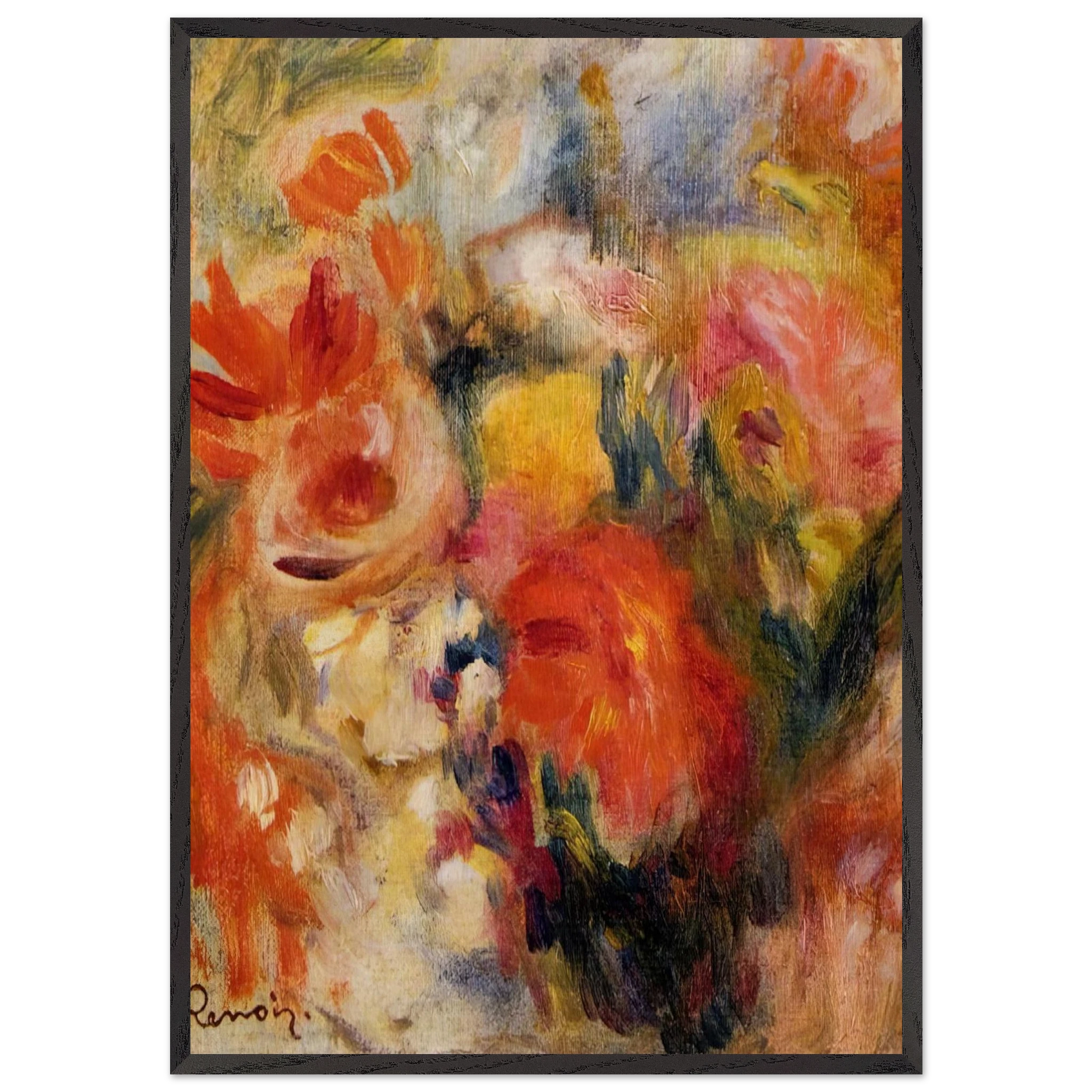Flower Study - Pierre-Auguste Renoir Framed Art Print – Black Wooden Frame - Default Title - -Framed Art Print