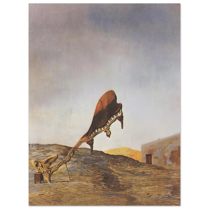 Salvador Dali - SKULL WITH ITS LYRIC APPENDAGE LEANING ON A BEDSIDE TABLE WHICH SHOULD HAVE THE EXACT 1934  75x100 cm / 30x40inches Fine Art Poster