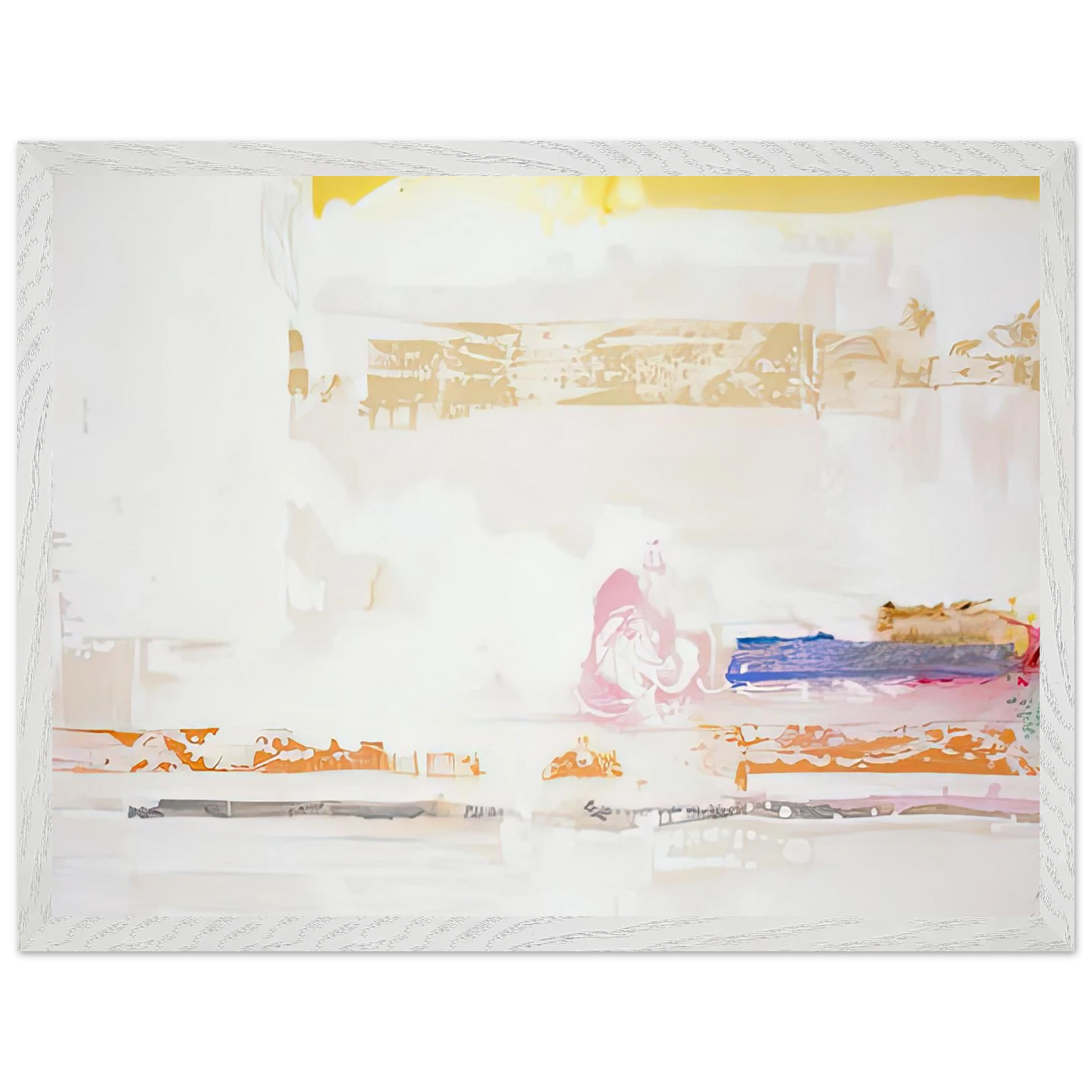 Helen Frankenthaler - Snow Basin, 1990- Wall Art - 60x80 cm / 24x32 inches - Premium Wooden Framed Poster With Fine Art Paper - White frame