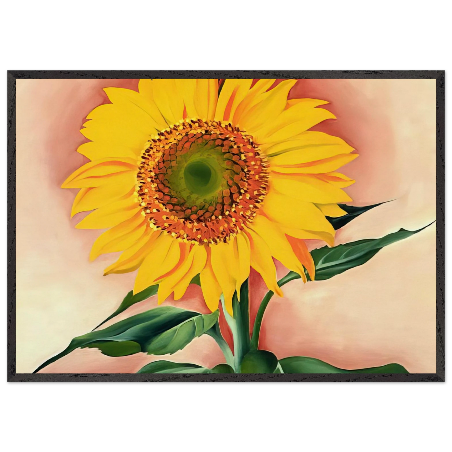 A Sunflower from Maggie - Georgia OKeeffe Framed Art Print – Black Wooden Frame - Default Title - -Framed Art Print
