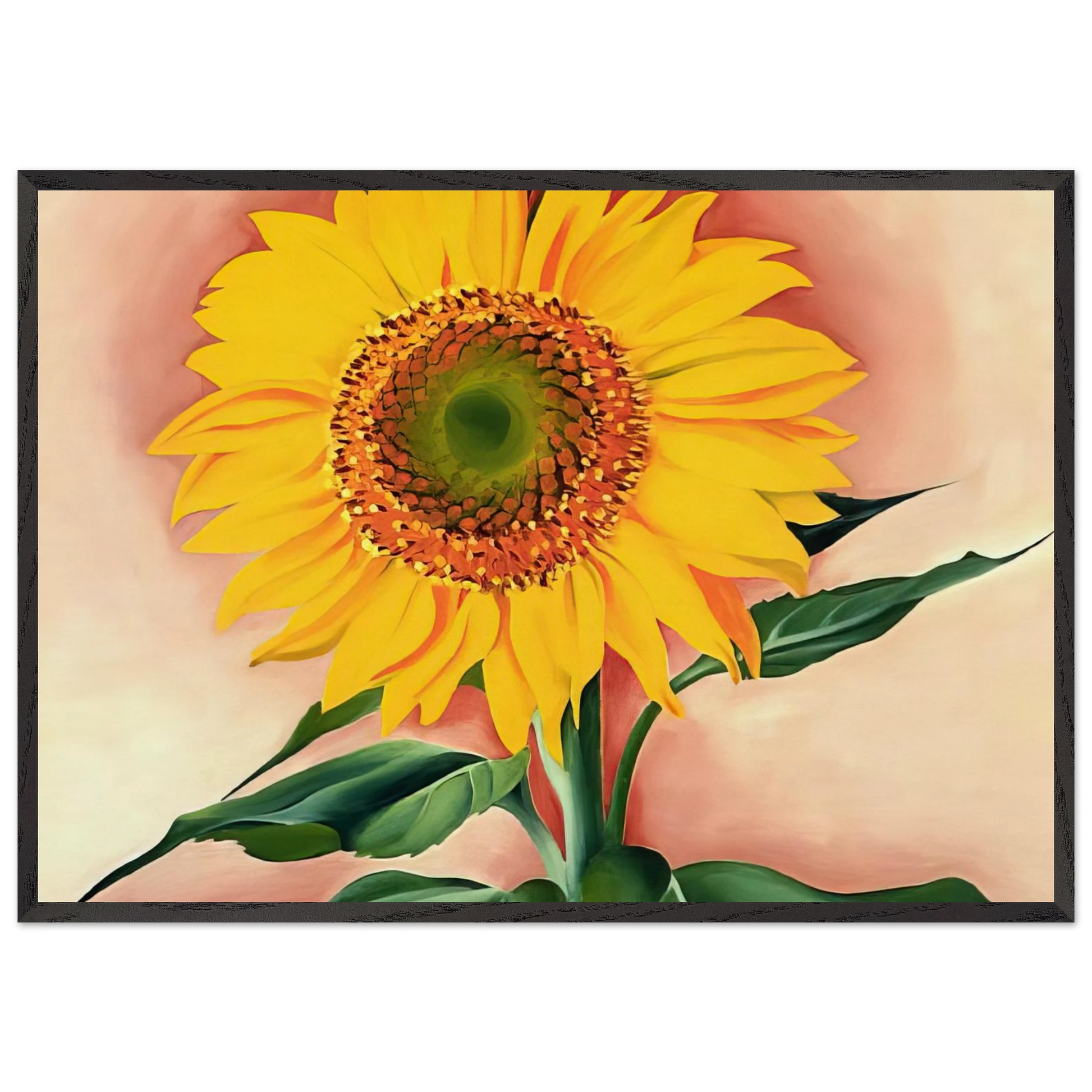 A Sunflower from Maggie - Georgia OKeeffe Framed Art Print – Black Wooden Frame - Default Title - -Framed Art Print