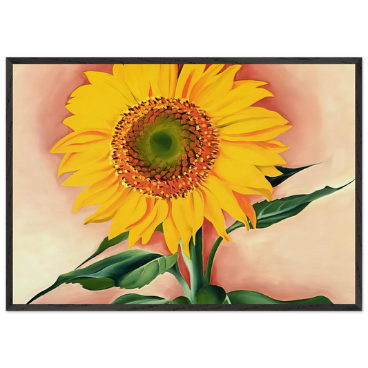 A Sunflower from Maggie - Georgia OKeeffe Framed Art Print – Black Wooden Frame - Default Title - -Framed Art Print
