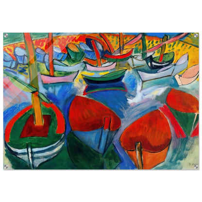 BOATS AT MARTIGUES 1908 - Raoul Dufy Acrylic Print - 70x100 cm / 28x40″ inches | Raoul Dufy Wall Art | Raoul Dufy Prints