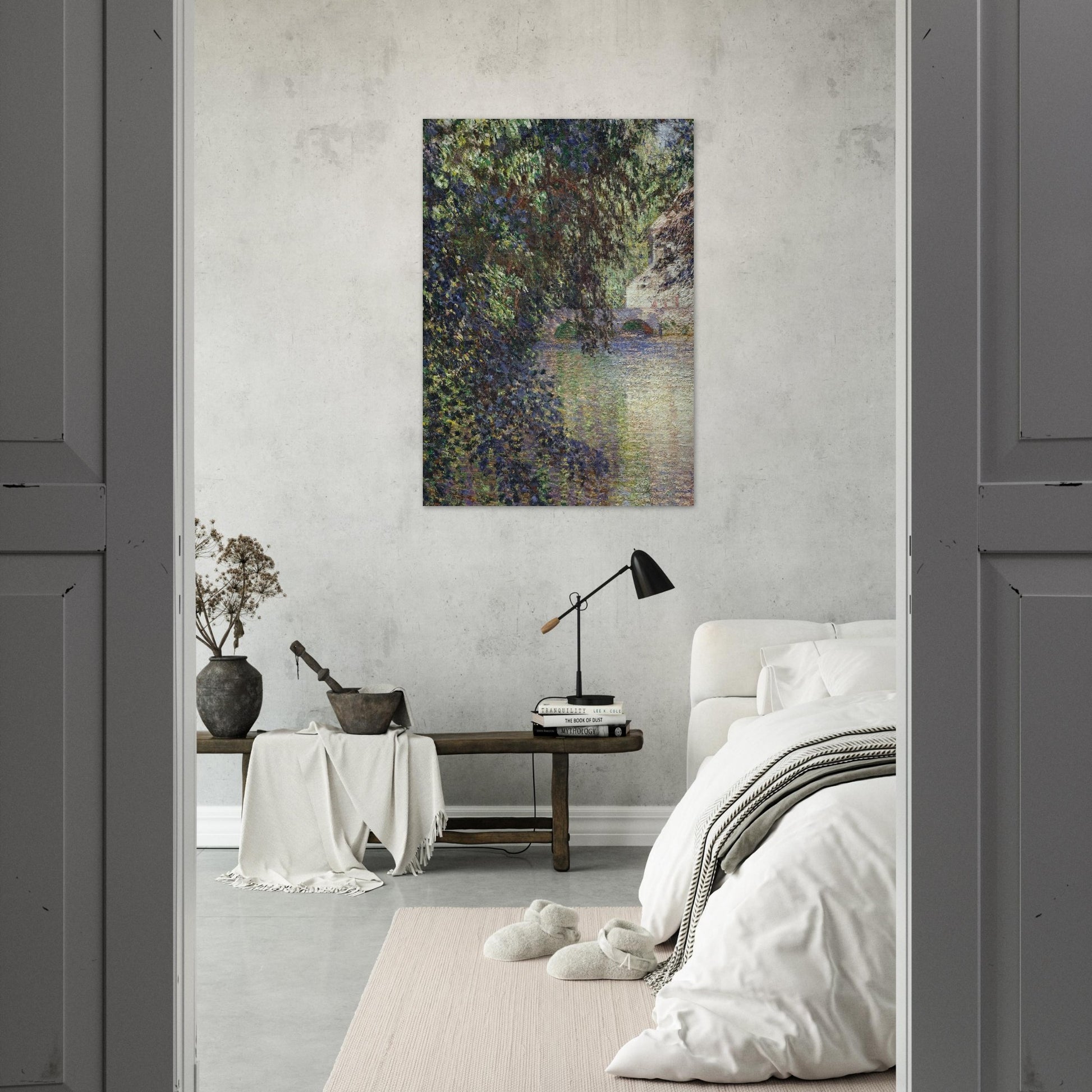 Watermill at Limetz - claude monet Brushed Aluminum Print - 70x100 cm / 28x40 inches | claude monet Aluminum Print | claude monet Prints