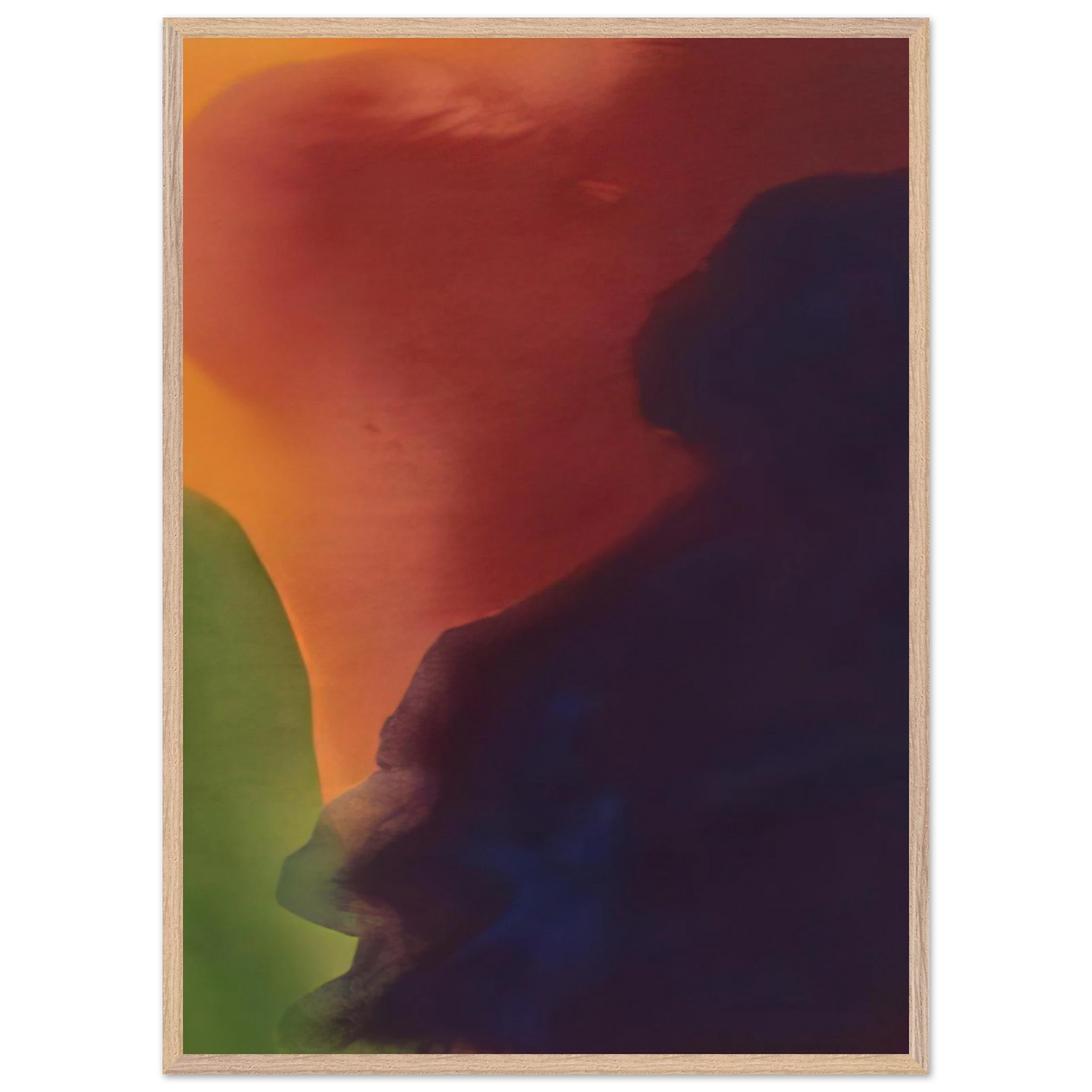 Helen Frankenthaler - Blue Atmosphere III - 1963 Wall art - 50x70 cm / 20x28 inches - Premium Wooden Framed Poster With Fine Art Paper - Wood frame