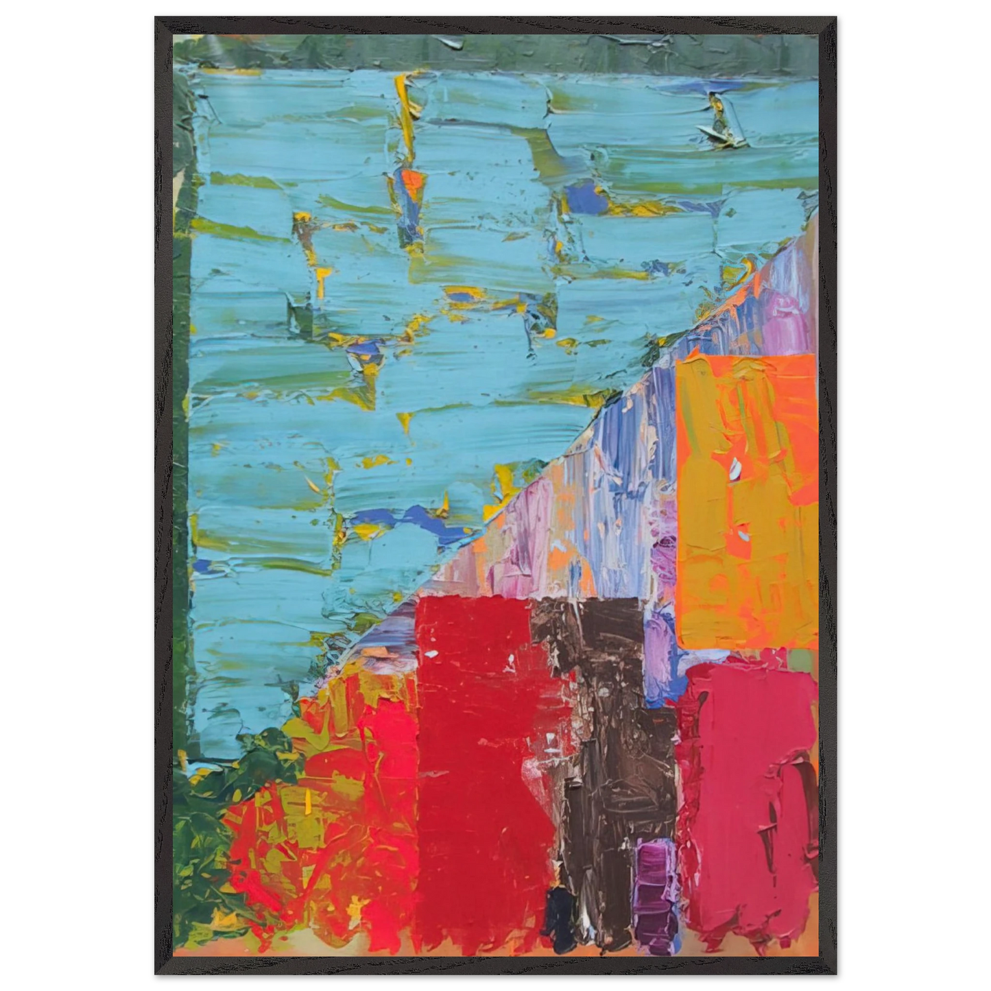 25478 - 1978 - John Hoyland Framed Art Print – Black Wooden Frame - Default Title - -Framed Art Print