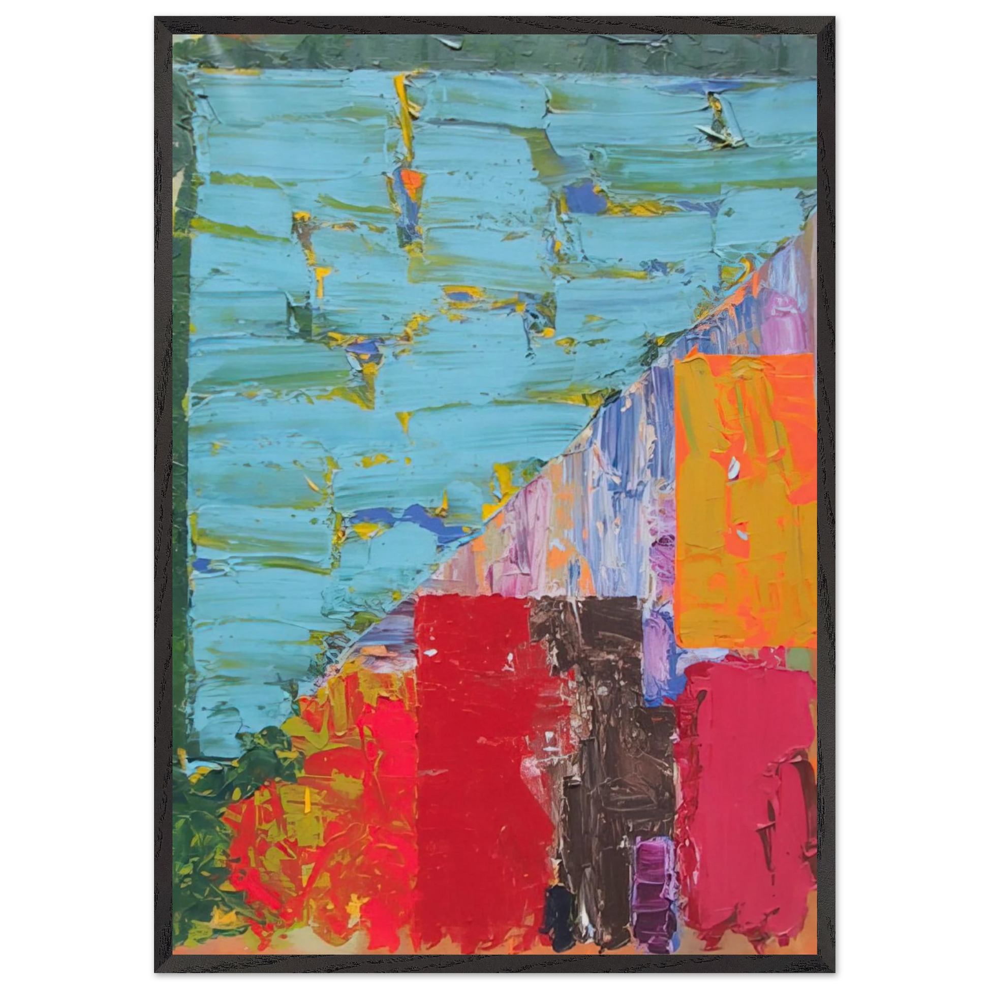 25478 - 1978 - John Hoyland Framed Art Print – Black Wooden Frame - Default Title - -Framed Art Print