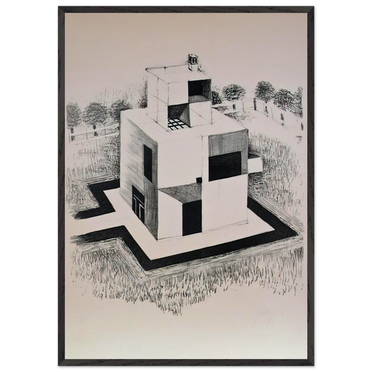 Haus Des Weissen Mannes - 1924 - Johannes Itten Framed Art Print – Black Wooden Frame - Default Title - -Framed Art Print