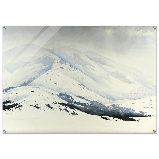 Snowy Mountain - Eyvind Earle Acrylic Print - 70x100 cm / 28x40″ inches