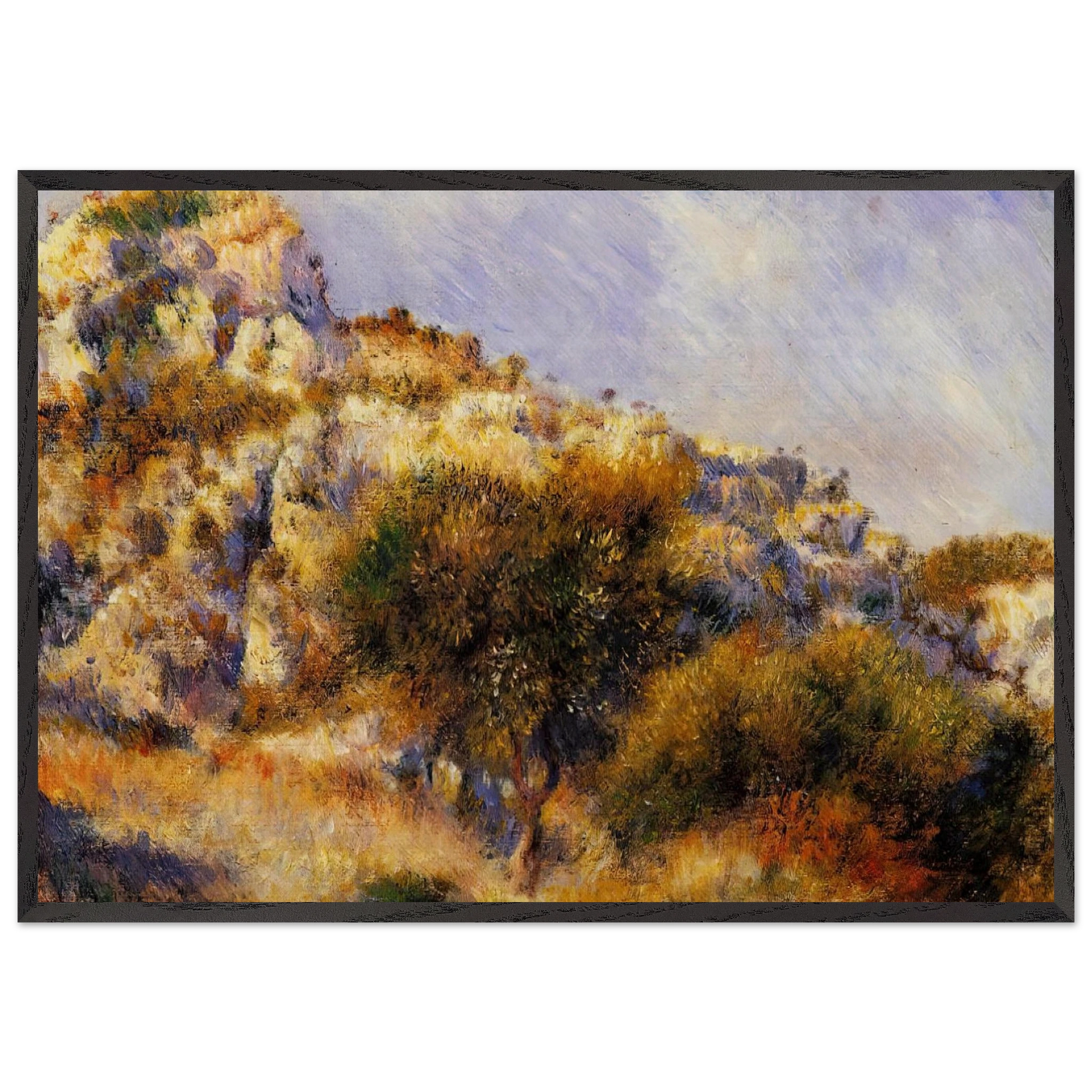 Rocks at LEstaque N2 - Pierre-Auguste Renoir Framed Art Print – Black Wooden Frame - Default Title - -Framed Art Print