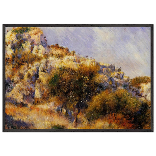 Rocks at LEstaque N2 - Pierre-Auguste Renoir 70x100 cm / 28x40 inches Framed Art Print – Black Wooden Frame