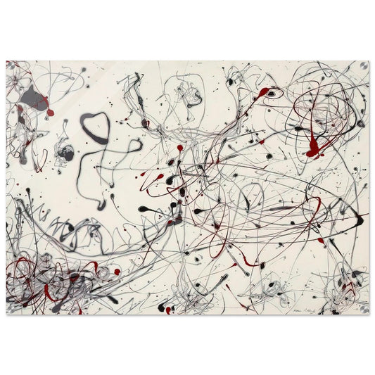 NUMBER 4 GRAY AND RED 1948 - Jackson Pollock Acrylic Print - 70x100 cm / 28x40″ inches | Jackson Pollock Wall Art | Jackson Pollock Prints