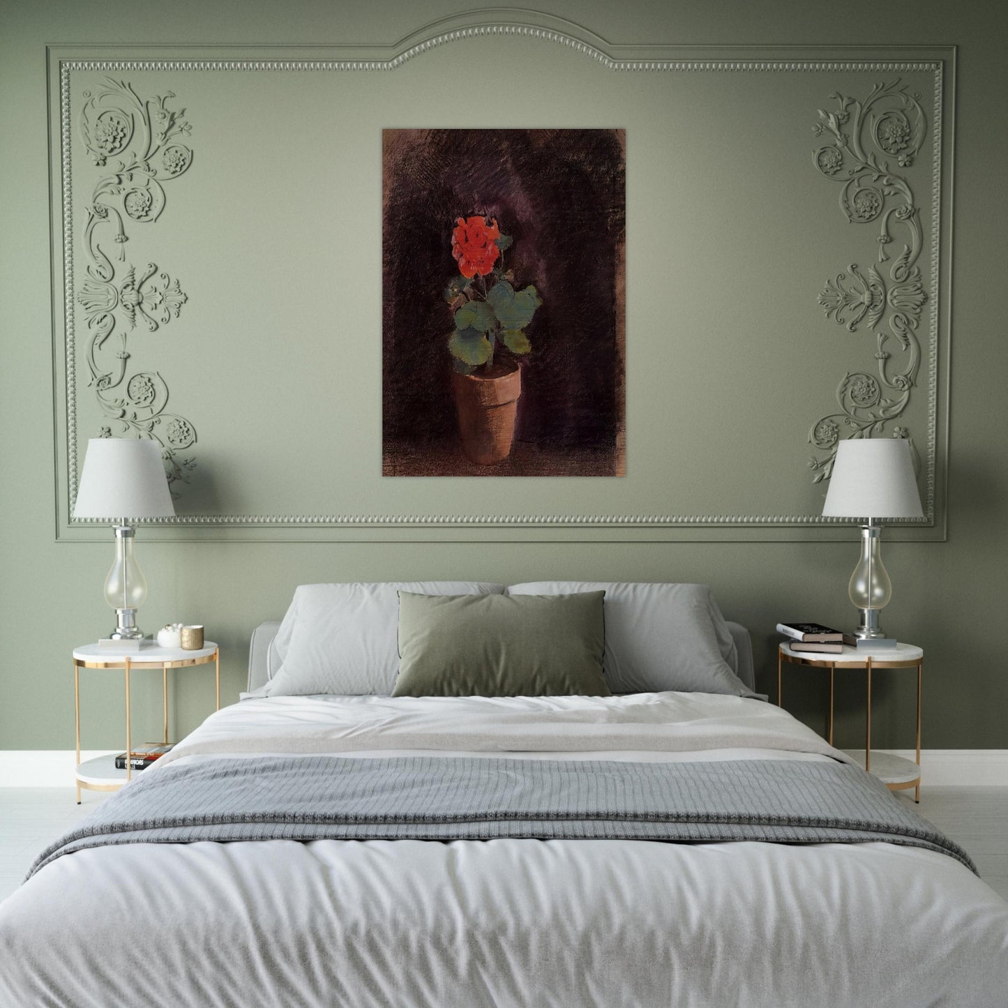 GERANIUM - Odilon Redon Brushed Aluminum Print - 70x100 cm / 28x40 inches | Odilon Redon Aluminum Print | Odilon Redon Prints