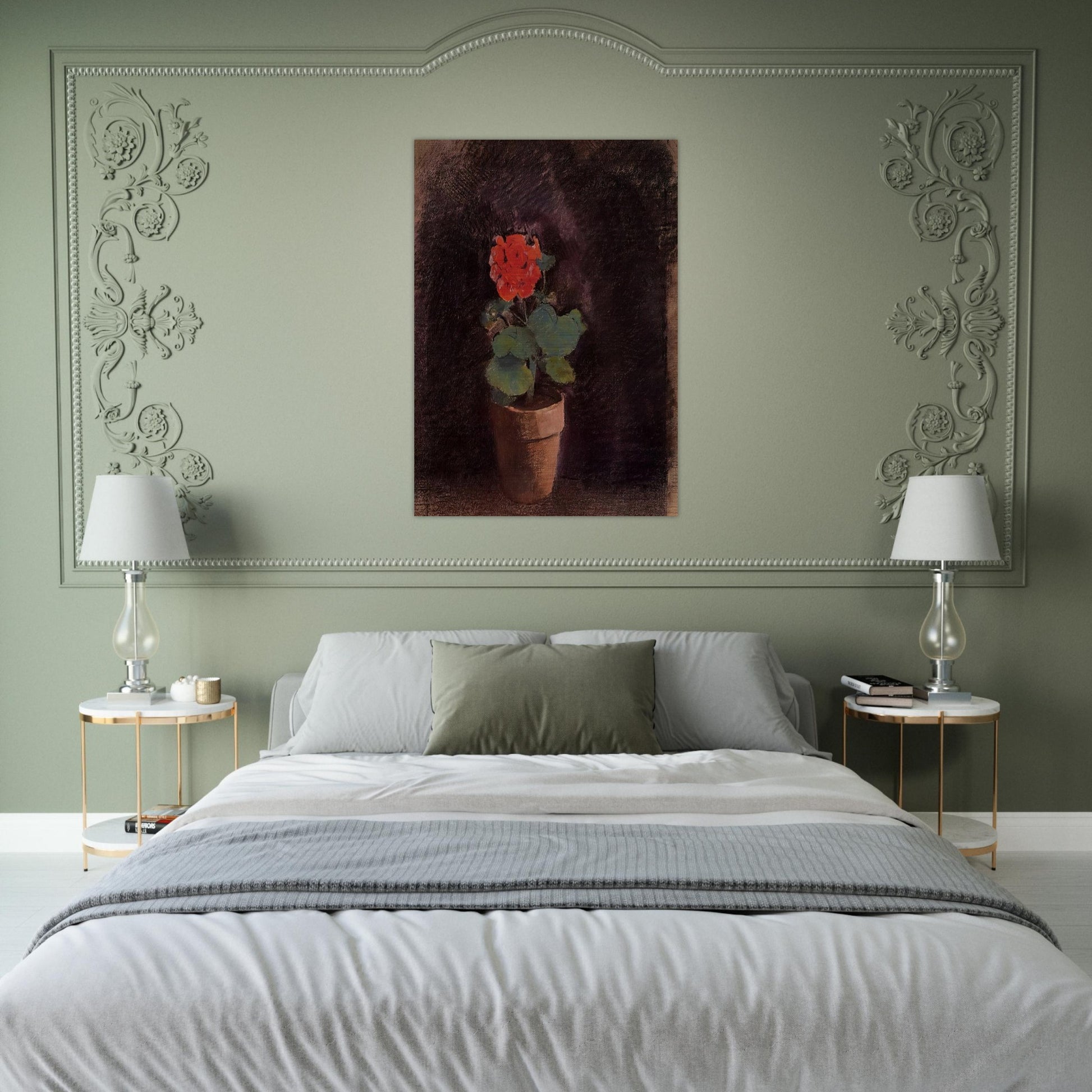 GERANIUM - Odilon Redon Brushed Aluminum Print - 70x100 cm / 28x40 inches | Odilon Redon Aluminum Print | Odilon Redon Prints