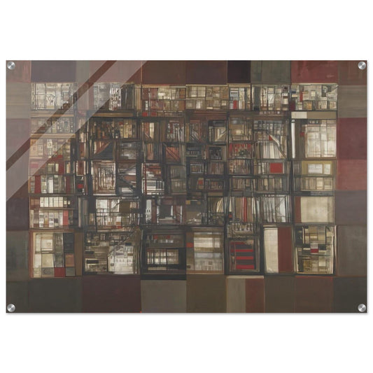 A biblioteca em fogo - 1974 - Maria Helena Vieira da Silva Acrylic Print - 70x100 cm / 28x40″ inches