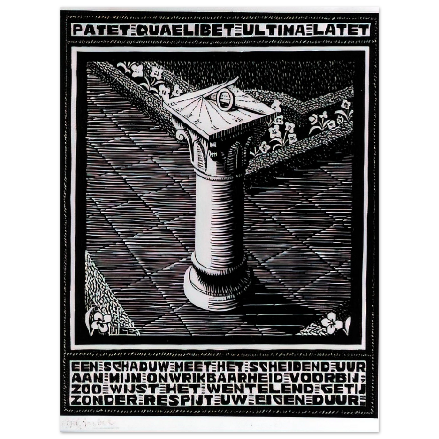 MC Escher - EMBLEMATA SUNDIAL Wall Art - 21x29.7 cm / 8x12" - Fine Art Poster - -