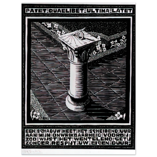 MC Escher - EMBLEMATA SUNDIAL Wall Art - 21x29.7 cm / 8x12" - Fine Art Poster - -