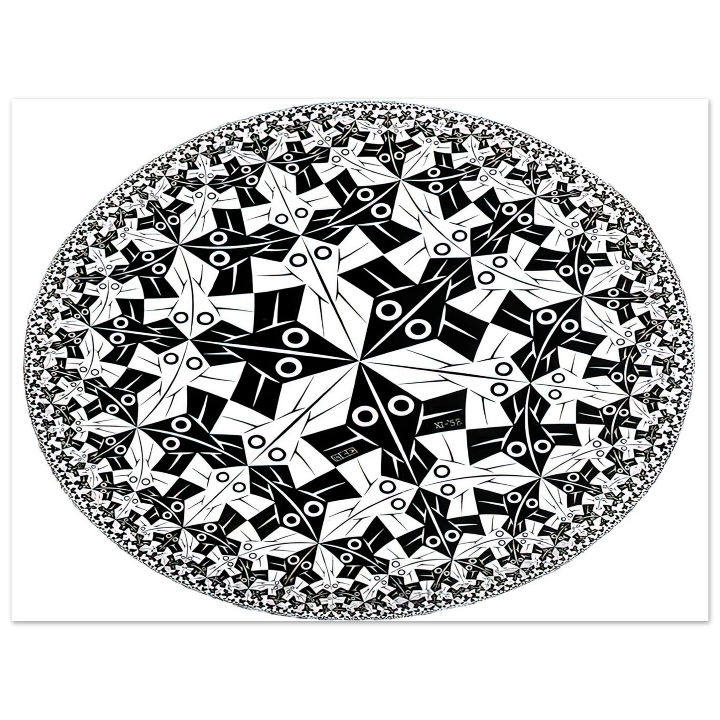 MC Escher - CIRCLE LIMIT I Wall Art - 21x29.7 cm / 8x12" - Fine Art Poster - -