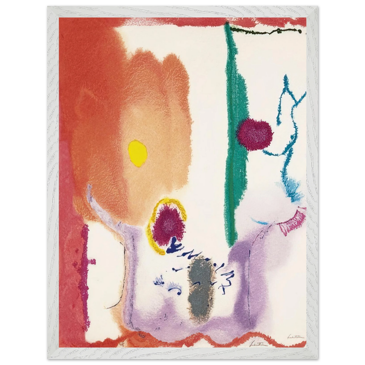 Helen Frankenthaler - Beginnings - 2002 Wall art - A3 (29.7 x 42  cm) - Premium Wooden Framed Poster With Fine Art Paper - Black frame