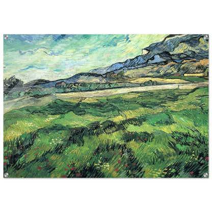 The Green Wheatfield behind the Asylum - Vincent van Gogh Acrylic Print - 70x100 cm / 28x40″ inches