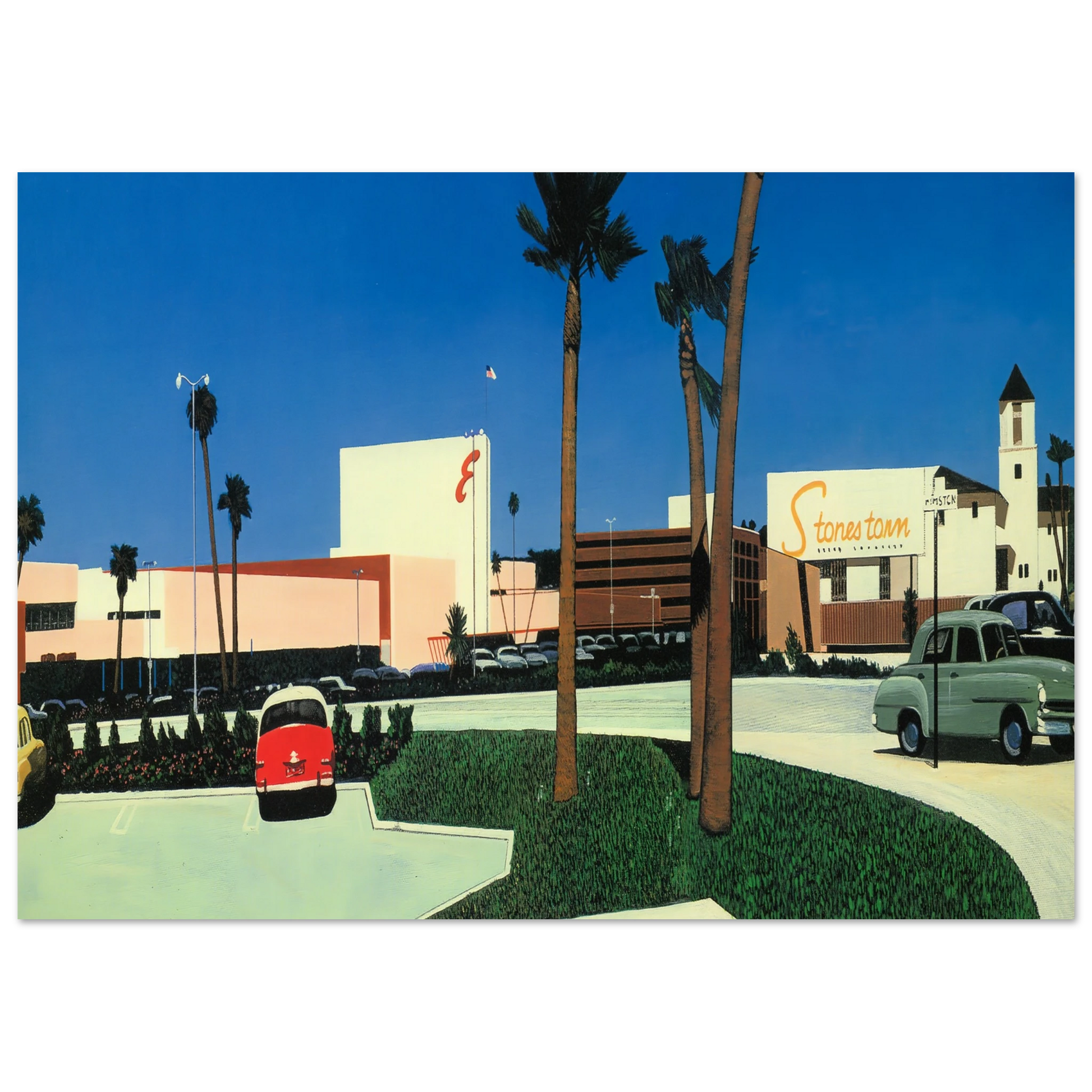 Hiroshi Nagai - In the beginning Stonestown Wall Art - 30x40 cm / 12x16 inches - Premium Wooden Framed Poster With Fine Art Paper - White frame