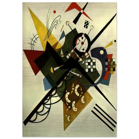 ON WHITE II 1923 - Wassily Kandinsky Brushed Aluminum Print - 70x100 cm / 28x40 inches | Wassily Kandinsky Aluminum Print | Wassily Kandinsky Prints