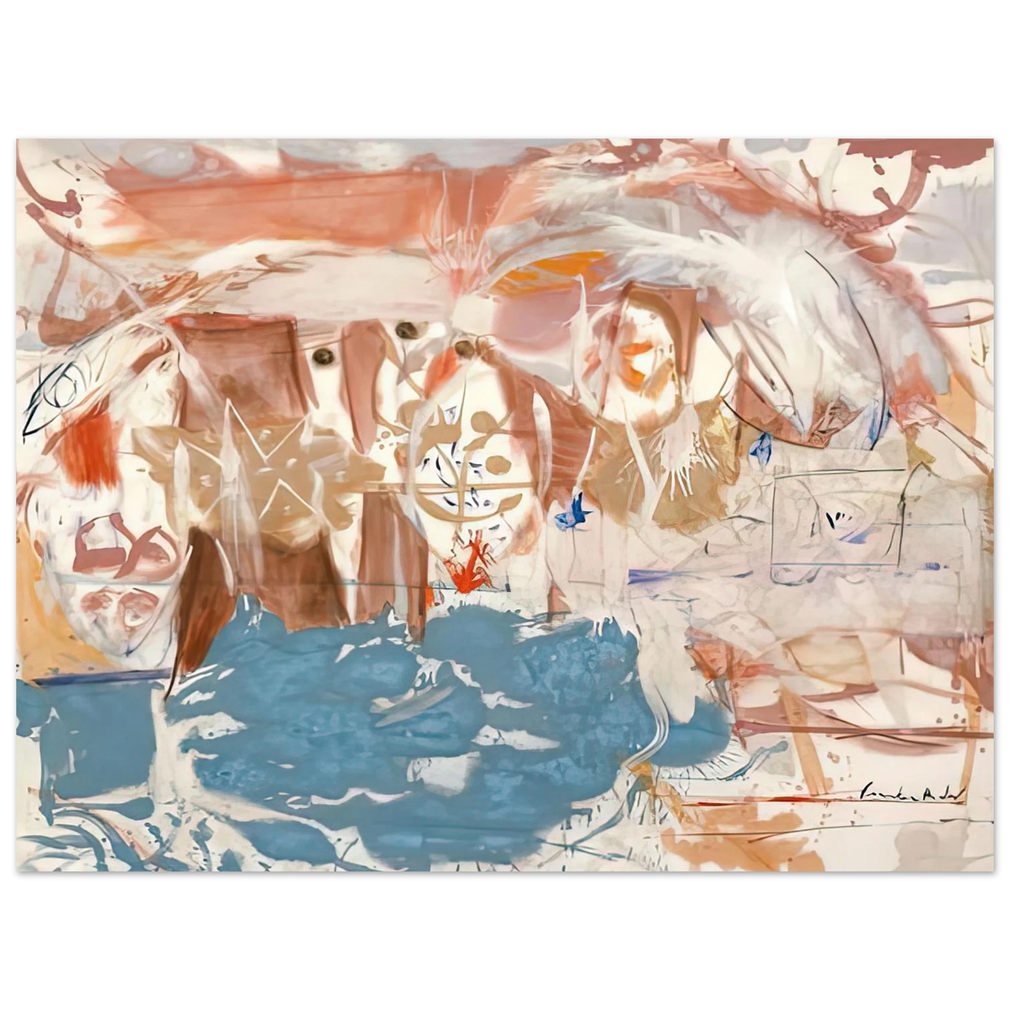 Helen Frankenthaler - Dawn After the Storm, 1957- Wall Art - 30x40 cm / 12x16 inches - Premium Wooden Framed Poster With Fine Art Paper - Wood frame