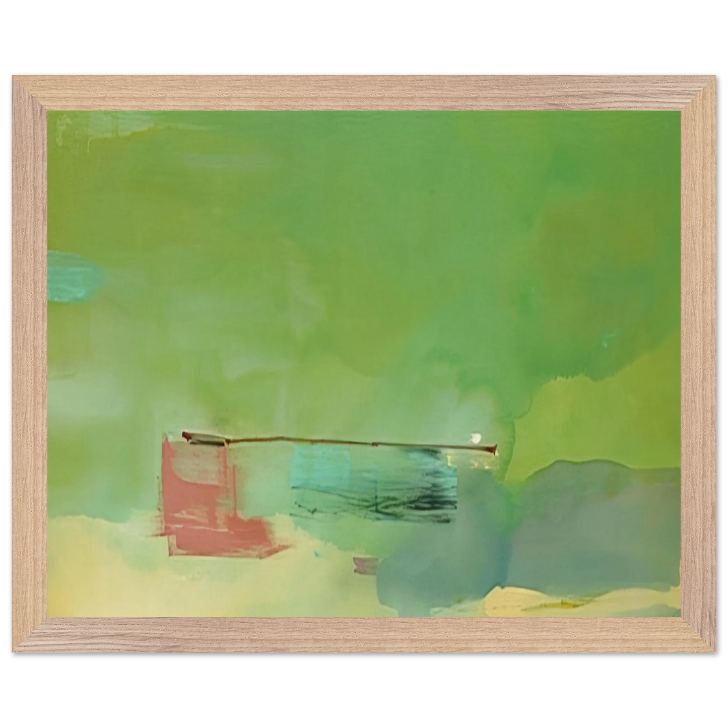 Helen Frankenthaler - Springscape - 1975 Wall art - 45x60 cm / 18x24 inches - Premium Wooden Framed Poster With Fine Art Paper - Black frame