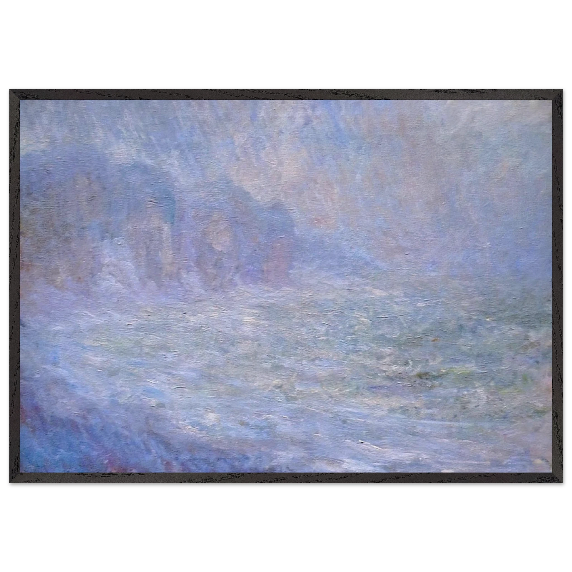 Cliffs at Pourville Rain - claude monet Framed Art Print – Black Wooden Frame - Default Title - -Framed Art Print