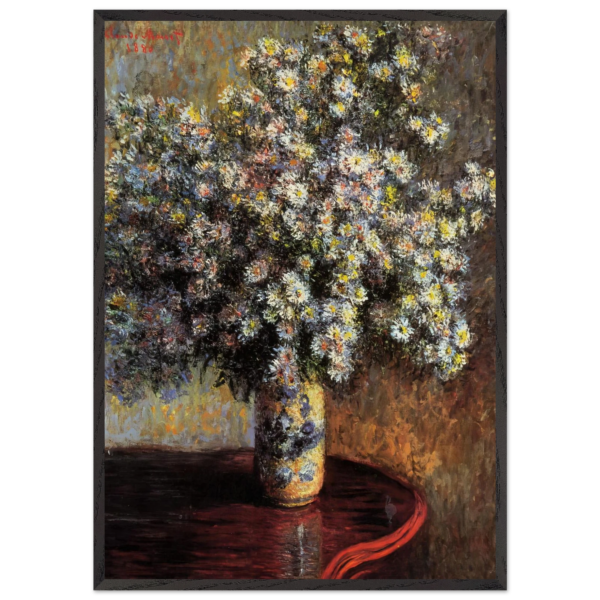 Asters - claude monet Framed Art Print – Black Wooden Frame - Default Title - -Framed Art Print