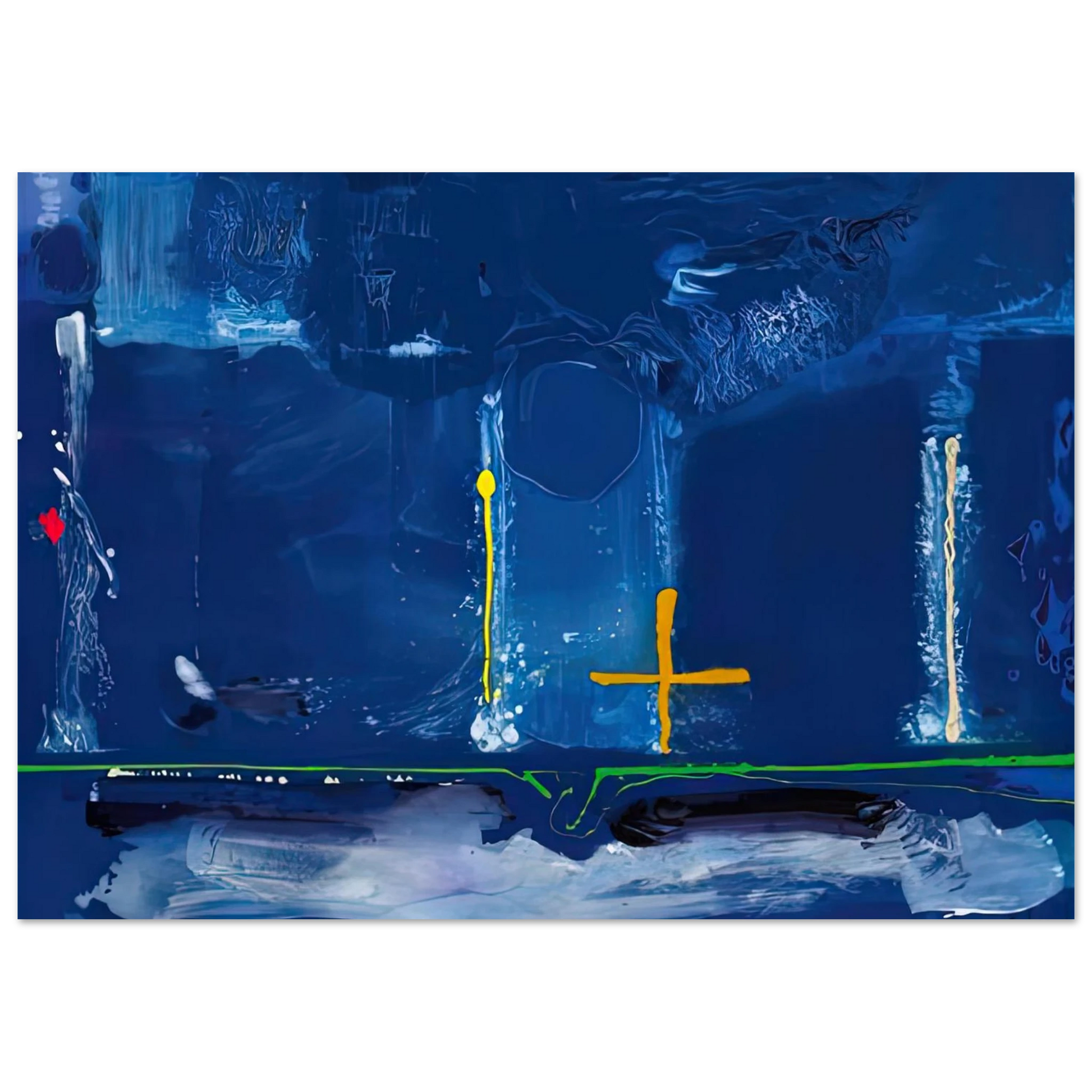 Helen Frankenthaler - Sister Sky, 1991- Wall Art - 30x40 cm / 12x16 inches - Premium Wooden Framed Poster With Fine Art Paper - White frame