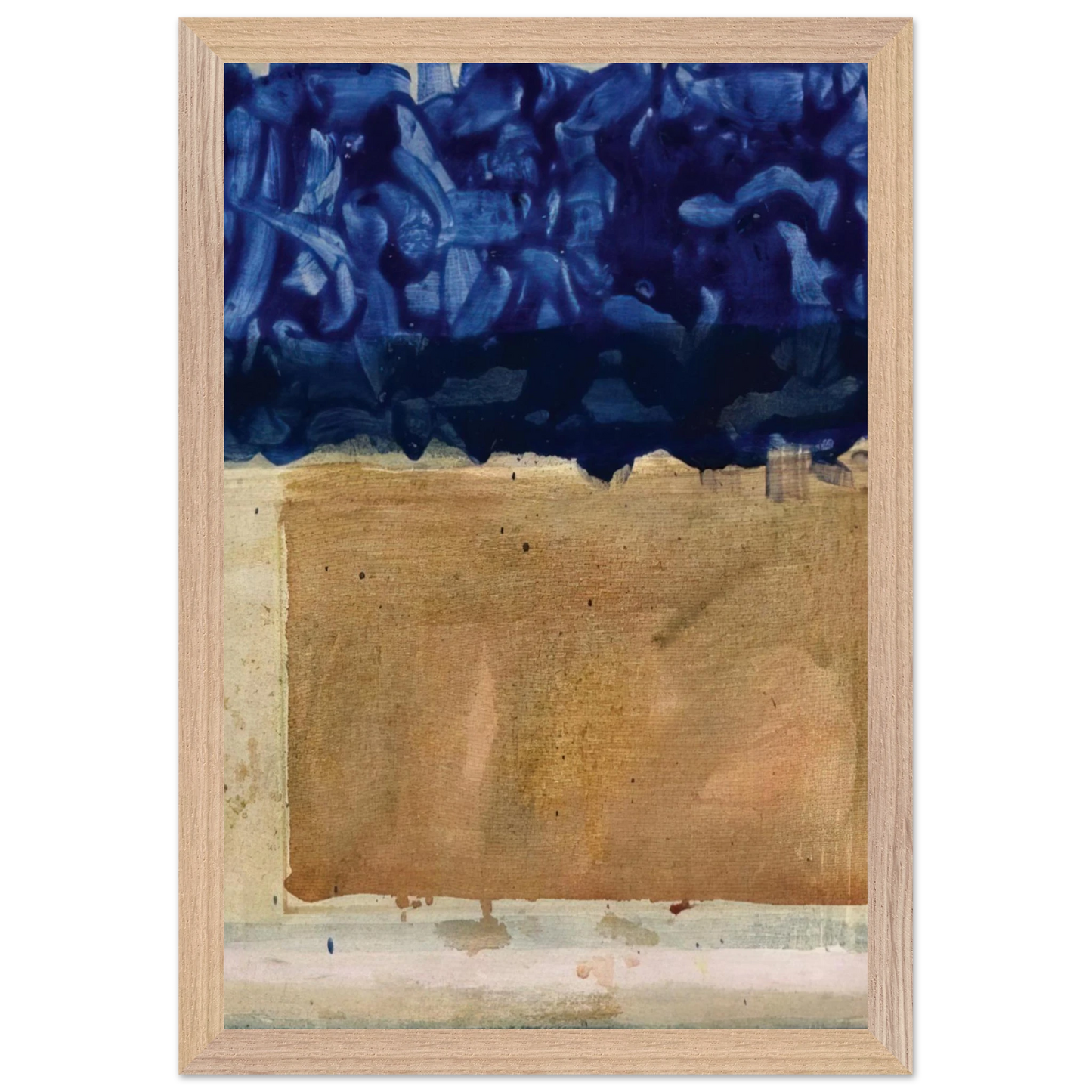 Helen Frankenthaler - Shoreline - 1952 Wall art - 50x50 cm / 20x20 inches - Premium Wooden Framed Poster With Fine Art Paper - Black frame