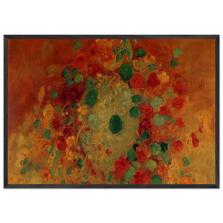 NASTURTIUMS - Odilon Redon 70x100 cm / 28x40 inches Framed Art Print – Black Wooden Frame