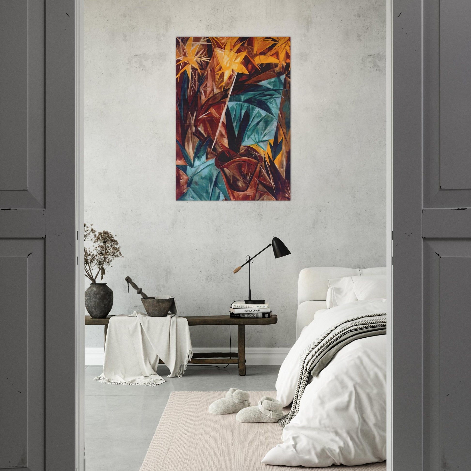 Rayonist lilies - 1913 - Natalia Goncharova Brushed Aluminum Print - 70x100 cm / 28x40 inches | Natalia Goncharova Aluminum Print | Natalia Goncharova Prints