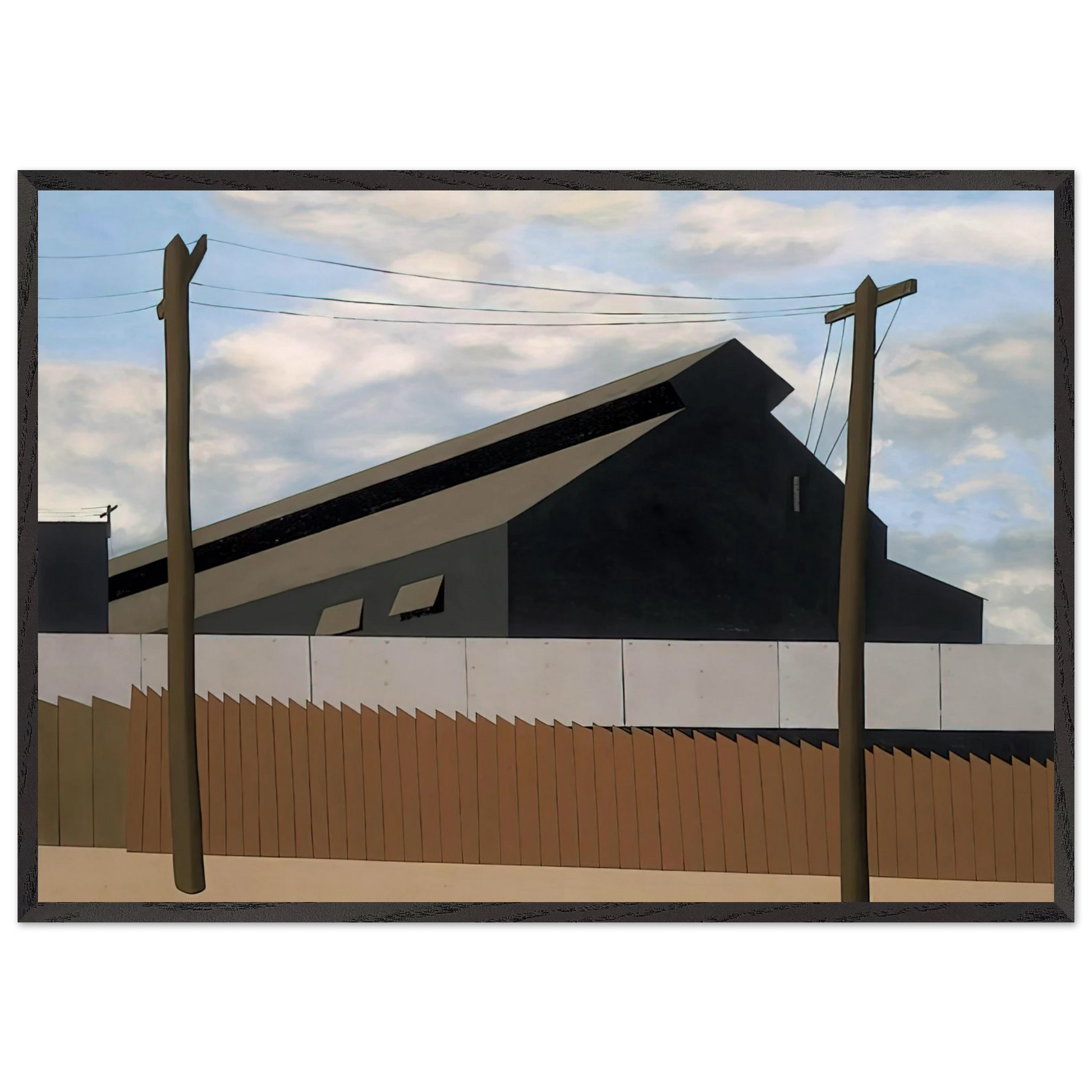 Steel Foundry Coatesville Pa - 1937 - Ralston Crawford Framed Art Print – Black Wooden Frame - Default Title - -Framed Art Print