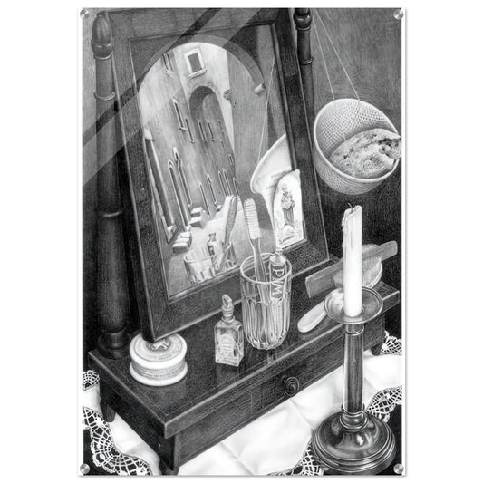 CANDLE MIRROR - MC Escher Acrylic Print - 70x100 cm / 28x40″ inches | MC Escher Wall Art | MC Escher Prints