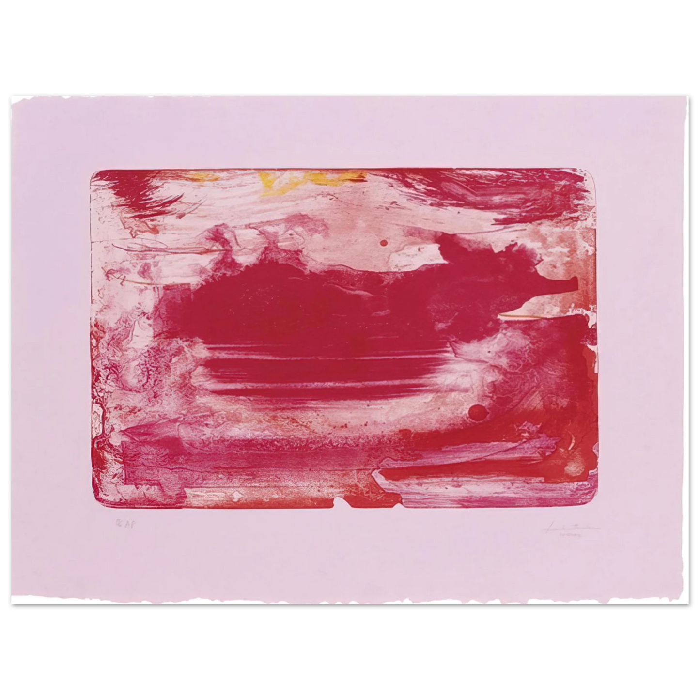 Helen Frankenthaler - The Red Sea - 1982 Wall art - A3 (29.7 x 42  cm) - Premium Wooden Framed Poster With Fine Art Paper - Black frame