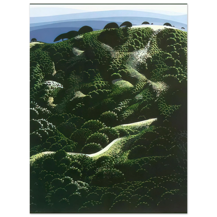 Eyvind Earle - Santa Barbara Mountains  75x100 cm / 30x40inches Fine Art Poster