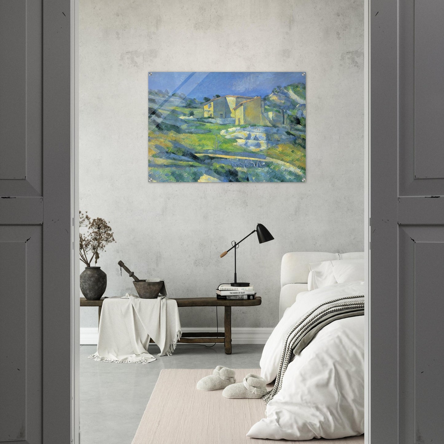 Houses at the L'Estaque - Paul Cézanne Acrylic Print - 70x100 cm / 28x40″ inches | Paul Cézanne Wall Art | Paul Cézanne Prints