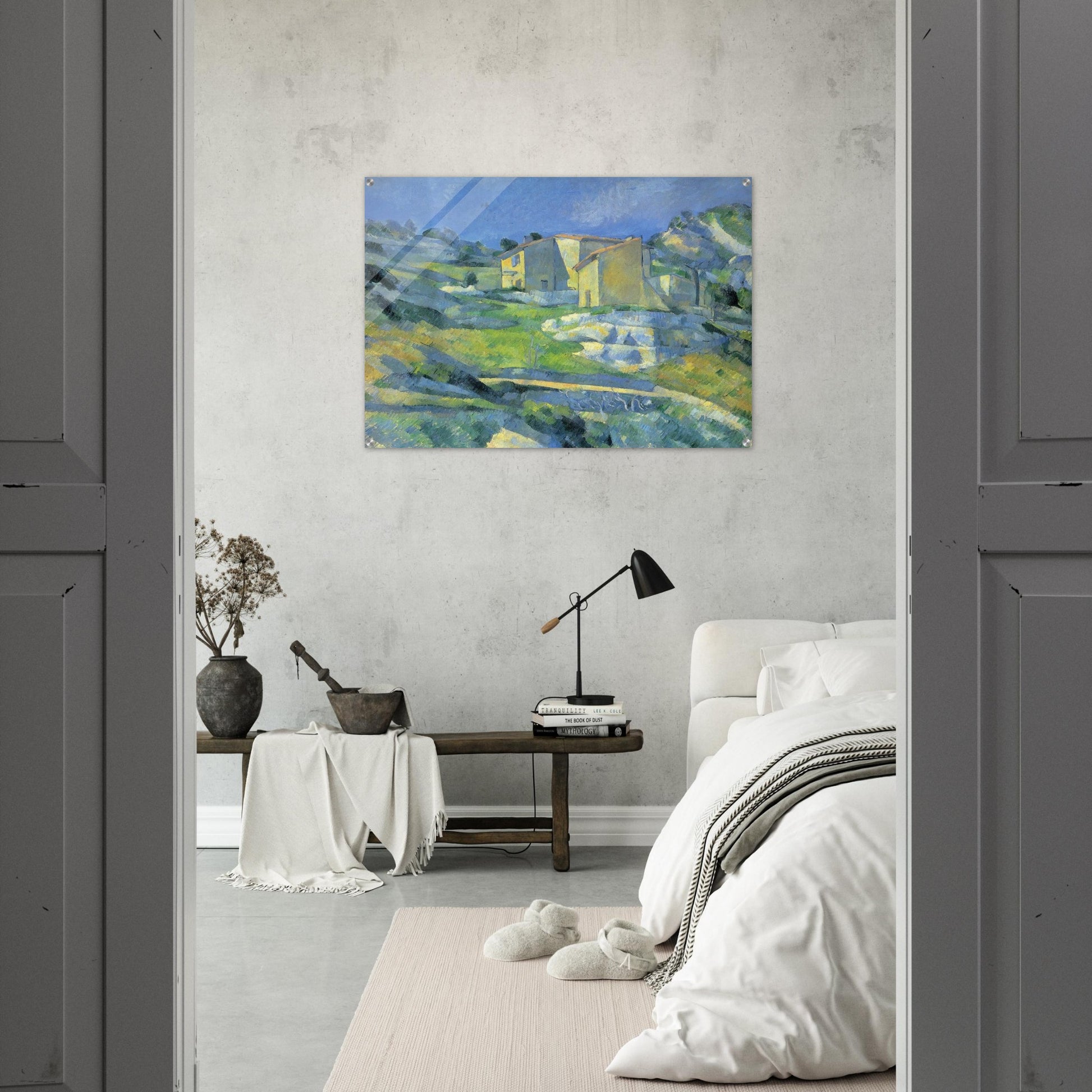Houses at the L'Estaque - Paul Cézanne Acrylic Print - 70x100 cm / 28x40″ inches | Paul Cézanne Wall Art | Paul Cézanne Prints