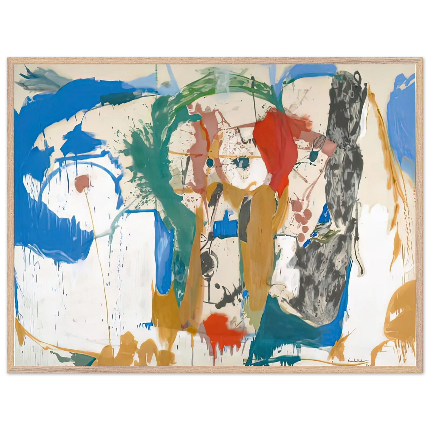Helen Frankenthaler - Madridscape, 1959- Wall Art - 60x80 cm / 24x32 inches - Premium Wooden Framed Poster With Fine Art Paper - Black frame