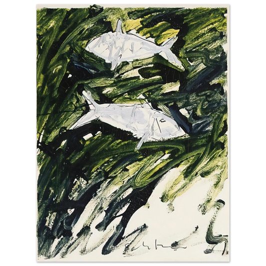 Mario Schifano - Pesci - 1982 Fine Art Poster - Default Title