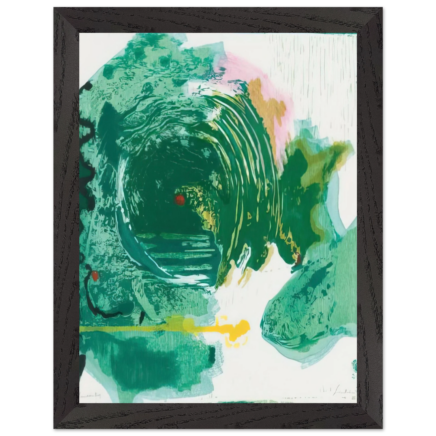 Helen Frankenthaler - Radius - 1993 Wall art - 45x60 cm / 18x24 inches - Premium Wooden Framed Poster With Fine Art Paper - White frame