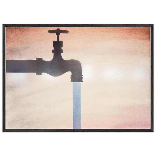FAUCET - Edward Ruscha Framed Art Print – Black Wooden Frame - Default Title - -Framed Art Print
